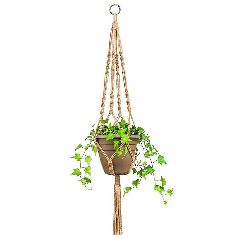 2 Pcs Macrame Plant Hanger Planter Basket Jute Rope 4 Legs 41 Inch