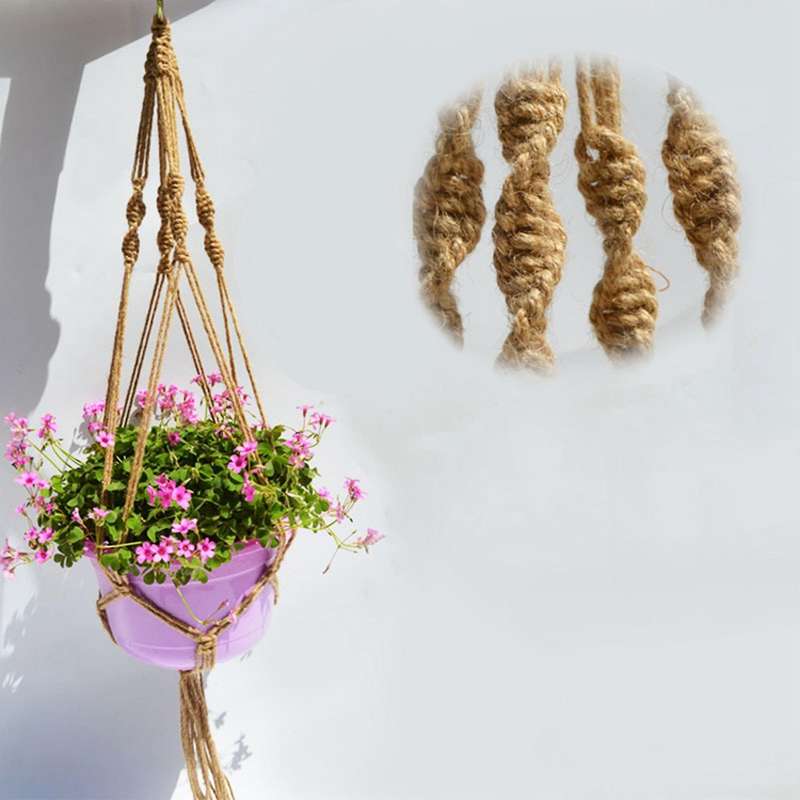 2 Pcs Macrame Plant Hanger Planter Basket Jute Rope 4 Legs 41 Inch
