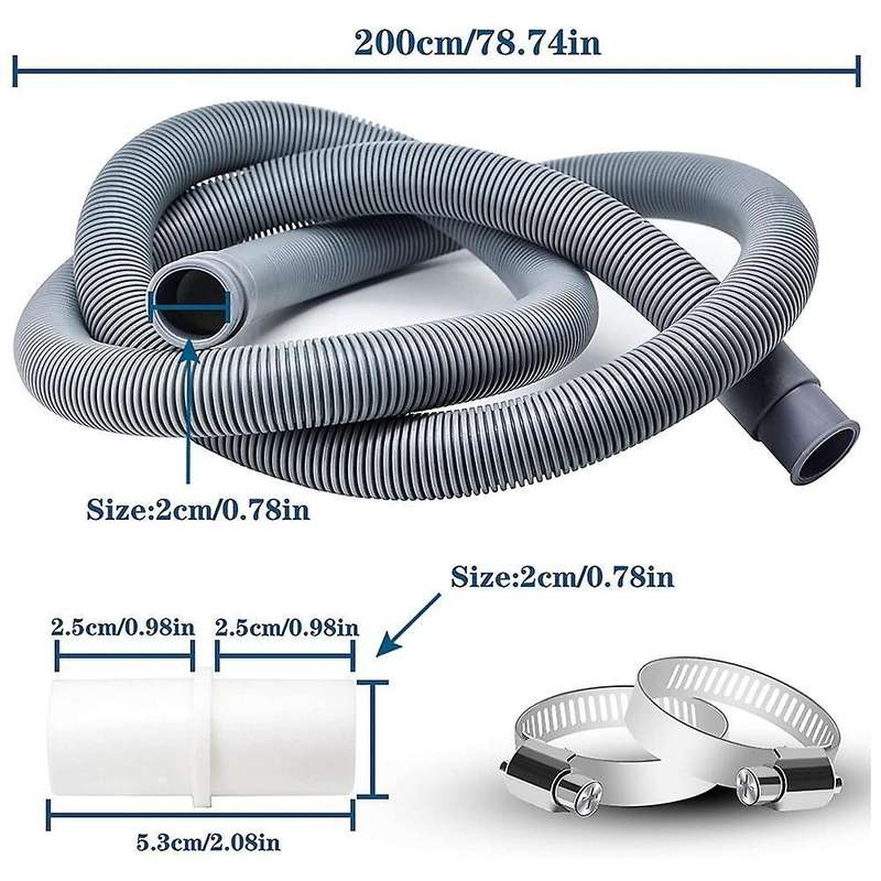 Drain Hose Extension for Washing Machines,2m Drain Hose Universal