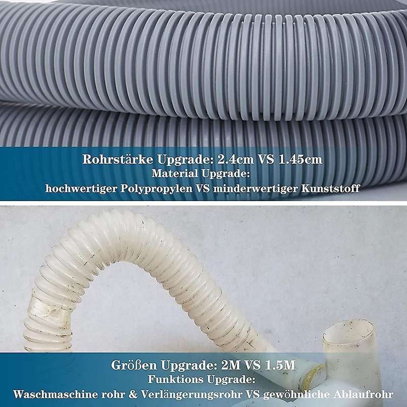 Drain Hose Extension for Washing Machines,2m Drain Hose Universal