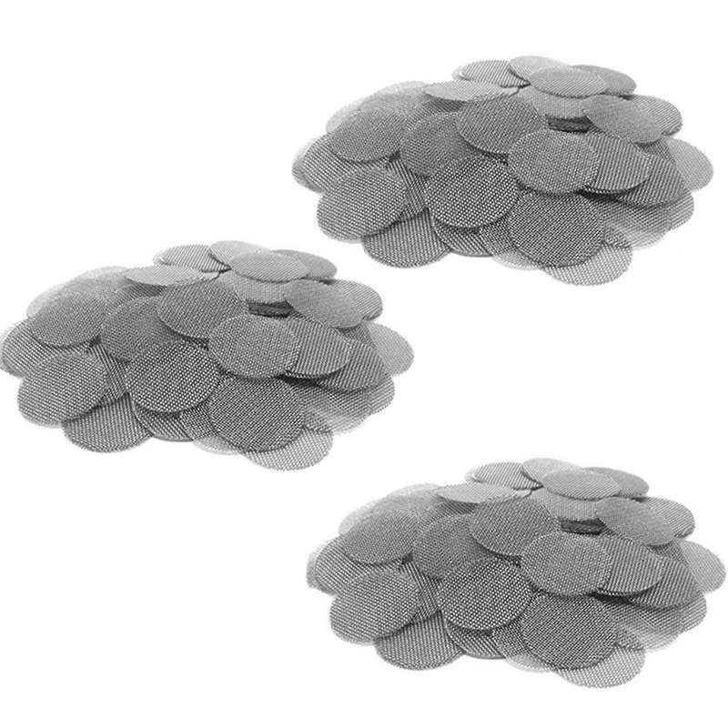 450 Pieces Stainless Steel Smoking Pipe Filters with Storage Box