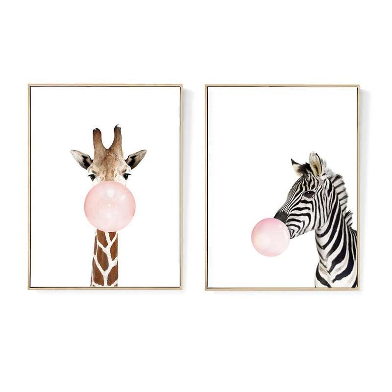 Animal Zebra Nordic Canvas Painting Wall Picture(unframed)30x40cm