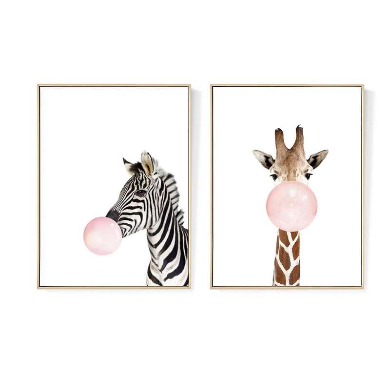 Animal Zebra Nordic Canvas Painting Wall Picture(unframed)30x40cm