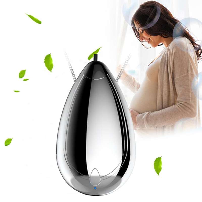 Mini Wearable Air Purifier, Personal Travel Size Air Purifier, Silver