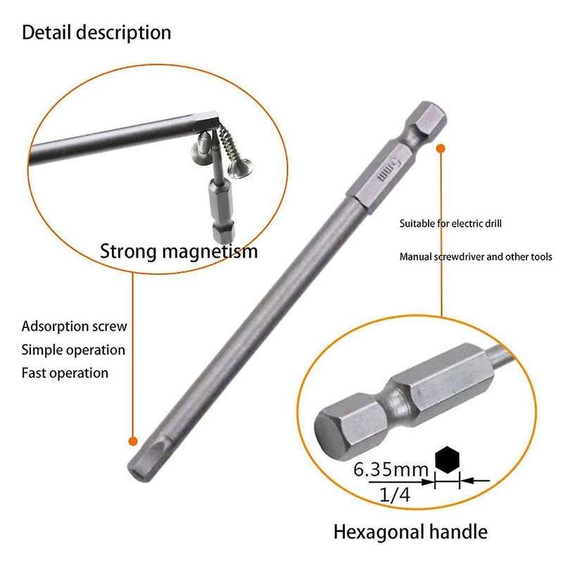 10pcs Hex Head Hex Wrench Drill Bits Set 100mm Metric Hex
