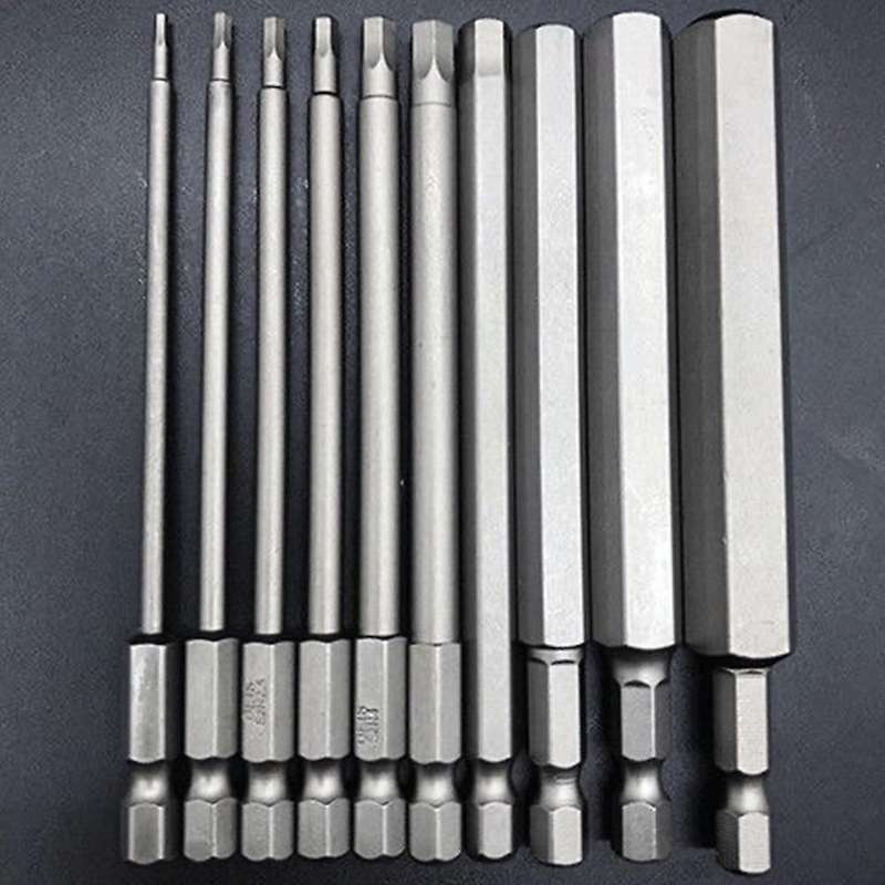 10pcs Hex Head Hex Wrench Drill Bits Set 100mm Metric Hex