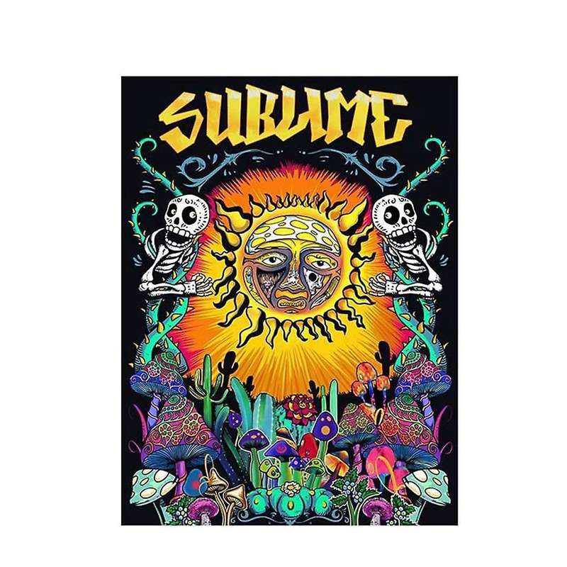 Sun Tapestry,psychedelic Tapestries with Cactus for Bedroom 36x48inch
