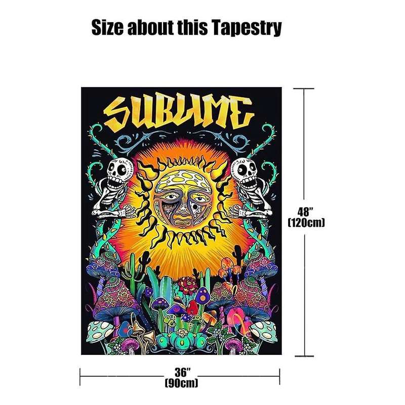 Sun Tapestry,psychedelic Tapestries with Cactus for Bedroom 36x48inch