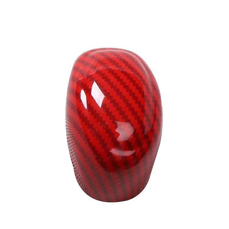 Red Carbon Fiber Central Console Gear Shift Knob Trim Shift Lever