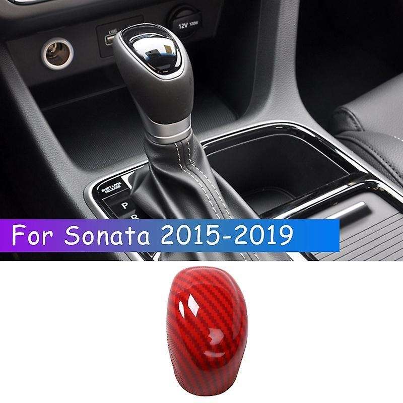 Red Carbon Fiber Central Console Gear Shift Knob Trim Shift Lever