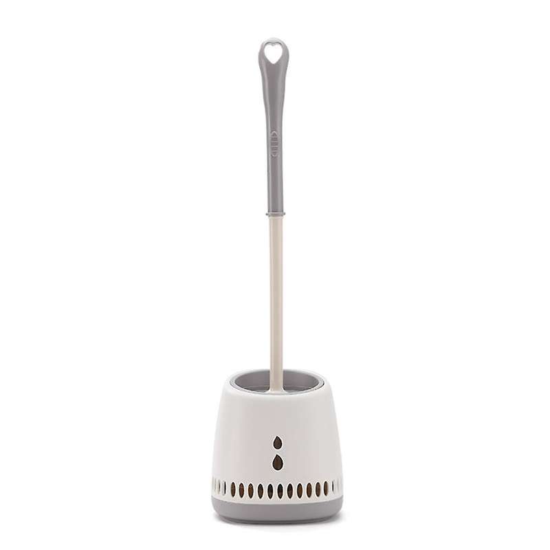 Wall Hanging Toilet Brush Holder Long Handle Cleaning Brush -gray