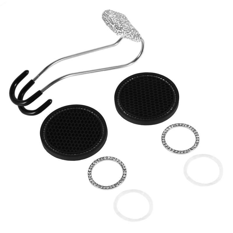 1pcs Car Hook 2pcs Cup Coasters 2pcs Bling Engine Button Rings Bling