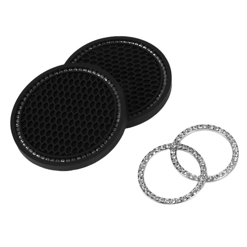 1pcs Car Hook 2pcs Cup Coasters 2pcs Bling Engine Button Rings Bling
