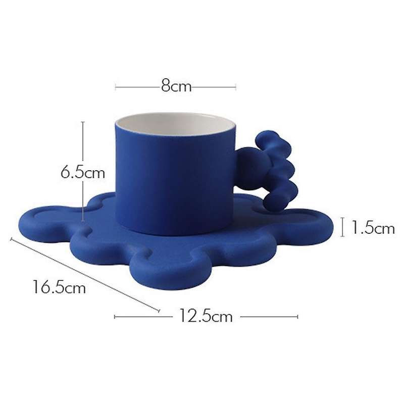 210ml Ceramic Memphis Medieval Coffee Cup Couple Mug Creative, Yellow