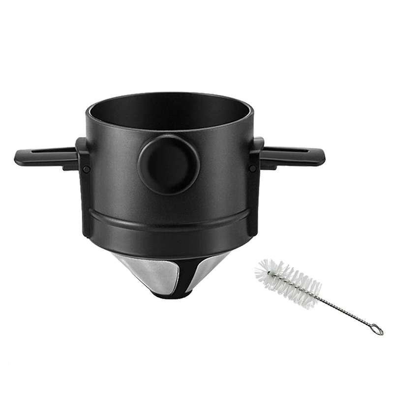Reusable Pour Over Coffee Maker with Brush with Collapsible Holders