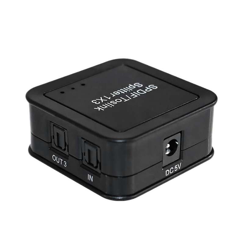 1x3 Digital Optical Toslink Splitter with Remote Control-us Plug