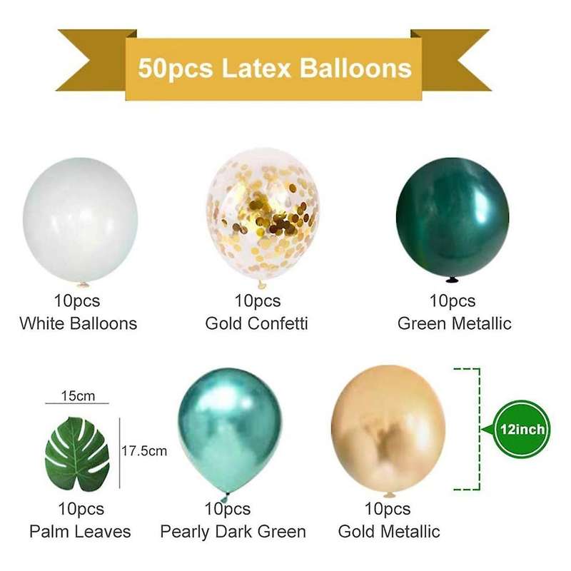 Jungle Theme Party Balloons 50 Pack,12 Inches Latex Balloons for Baby