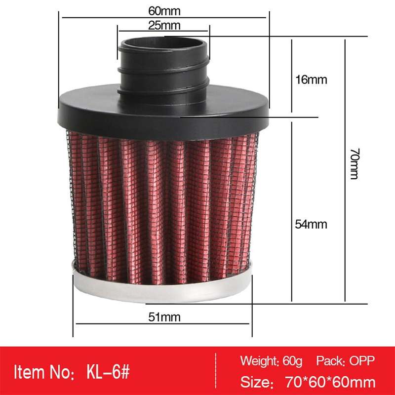 Universal 25mm Car Motor Cold Air Intake Filter Kit for Trucks
