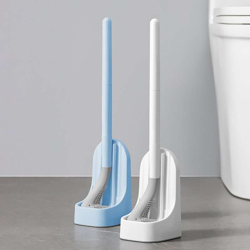 Golf Silicone Long Handled Toilet Tpr Brushes with Holder Set ,grey