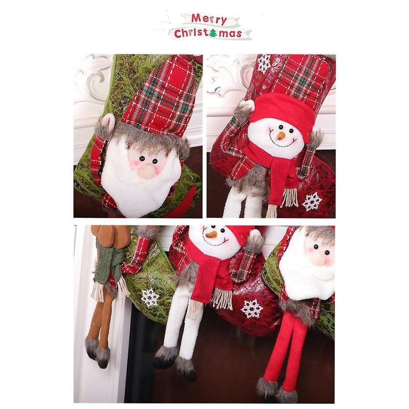 Christmas Socks Ornaments Children New Year Candy Bag Gift Jewelry-c