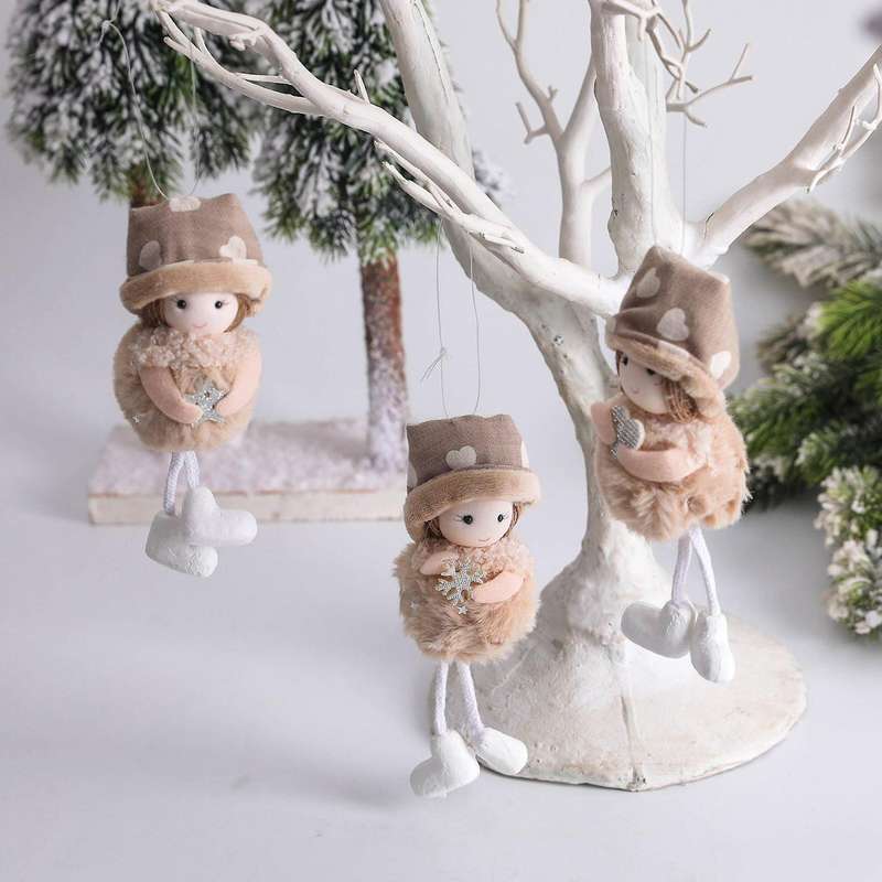 Christmas Girl Angel Plush Doll Hanging Pendant Xma Tree Decoration