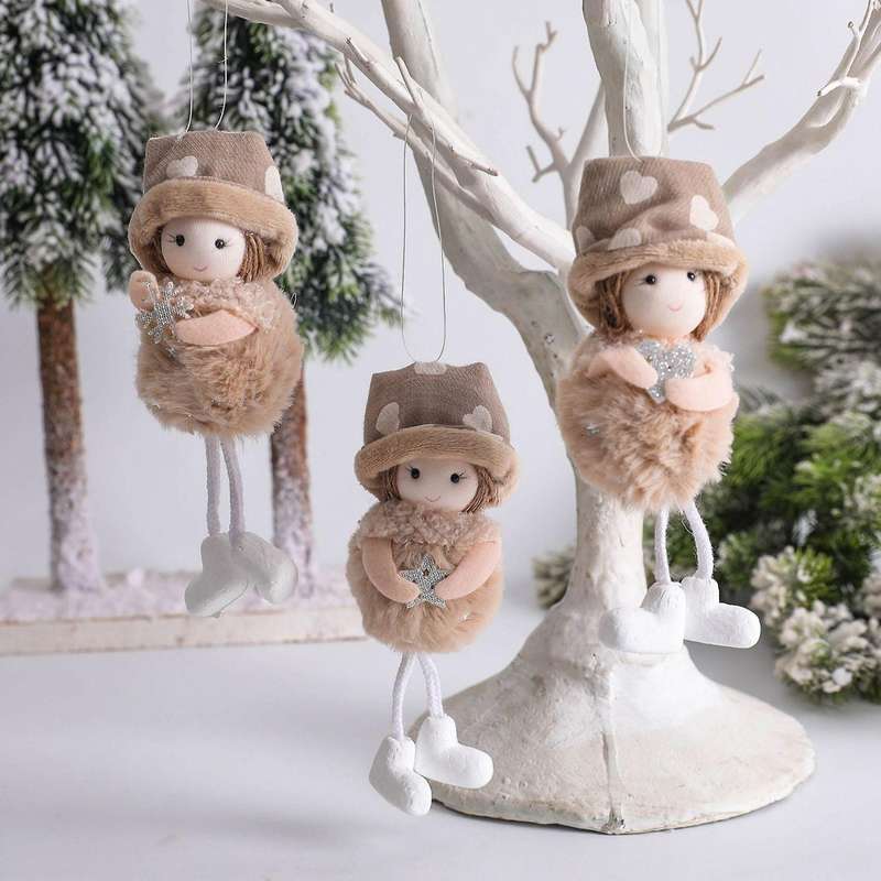 Christmas Girl Angel Plush Doll Hanging Pendant Xma Tree Decoration