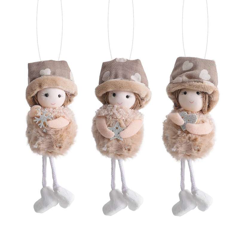 Christmas Girl Angel Plush Doll Hanging Pendant Xma Tree Decoration