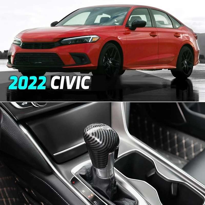 For Honda Civic 2022 Carbon Fiber Car Gear Shift Knob Cover Trim