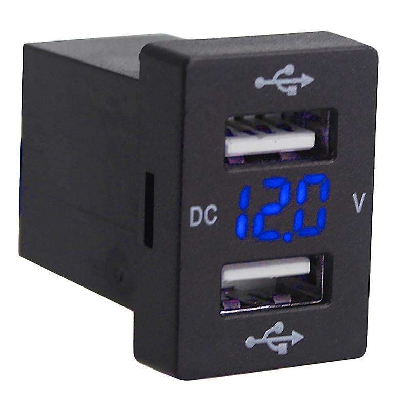12v Car Charger with Fuse for Toyota for Phone Led Display (blue)