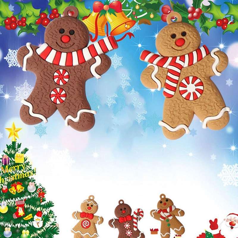 12pcs Gingerbread Man Christmas Tree Ornaments Xmas Soft Room Decor B