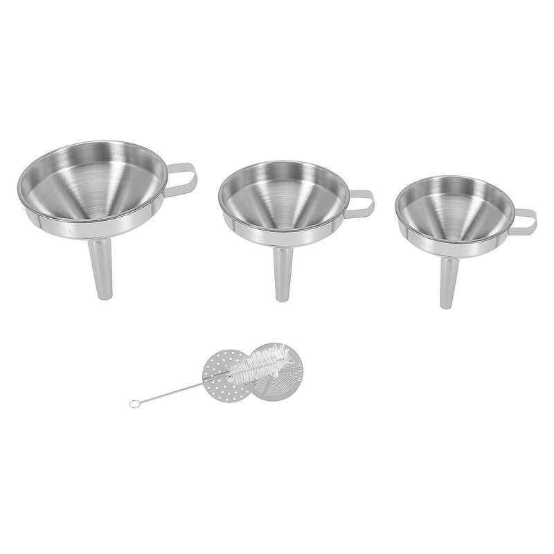 Stainless Steel Funnel Kitchen Set 3 Pack Funnels with 2 Filter