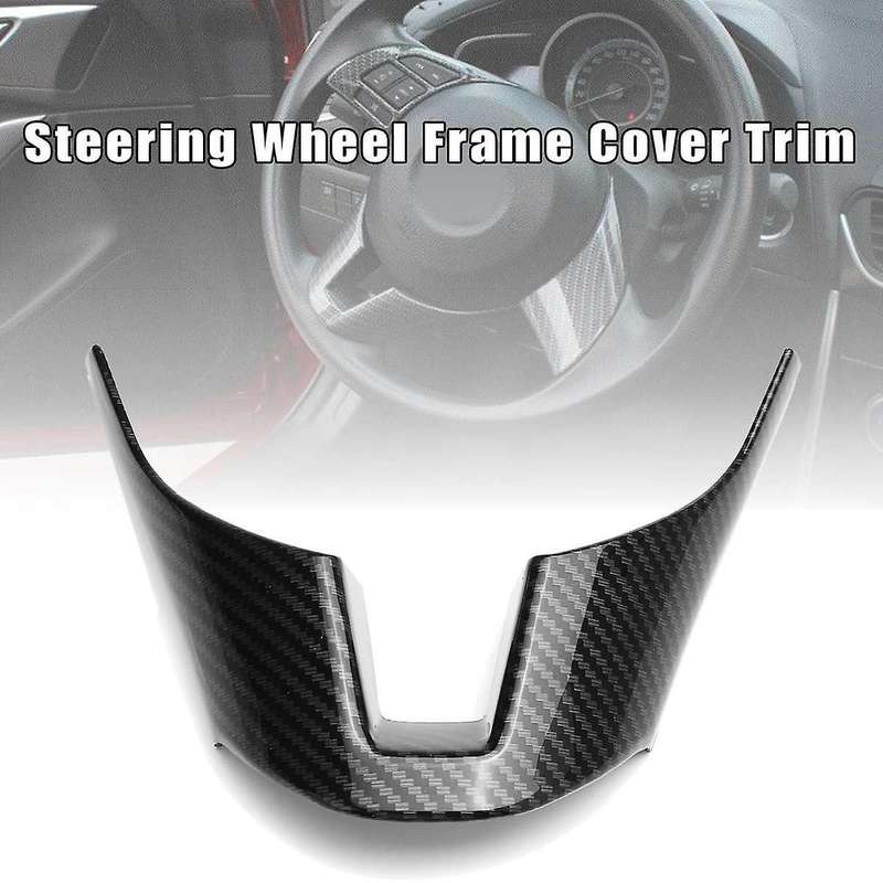 Carbon Fiber Steering Wheel Frame Panel Cover Trim for Mazda 3 Axela
