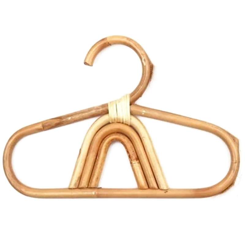 Rattan Kids Hanger Kids Garments Organizer Room Decor Hanger-rainbow