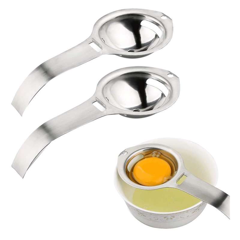 2 Pieces Of Egg Separator, Stainless Steel Egg White Yolk Strainer