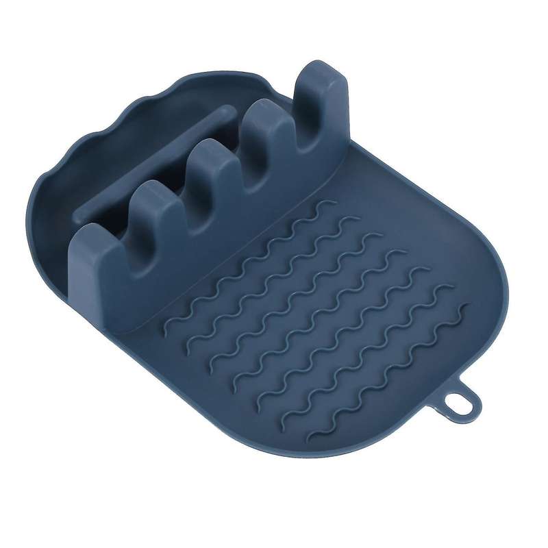 2x Utensil Rest With, Spoon Rest Lid Holder, Spoon Rack Navy Blue