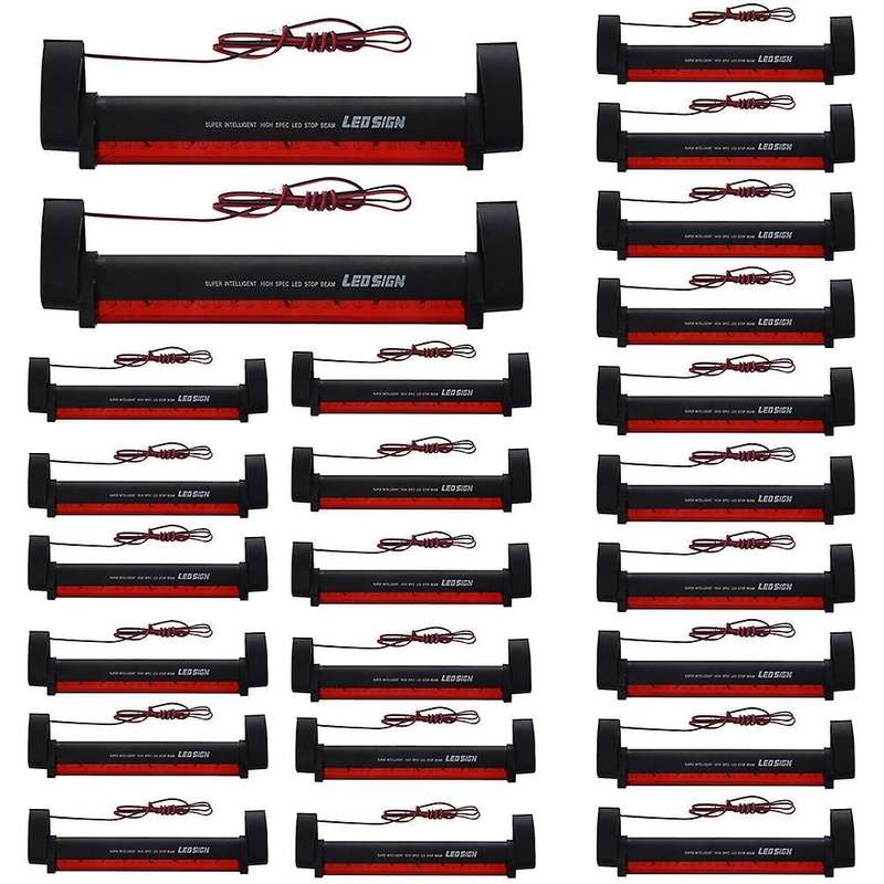 2x Red 24 Led Car Vehicle Third Brake Stop Tail Light Lamp Bar Dc 12v