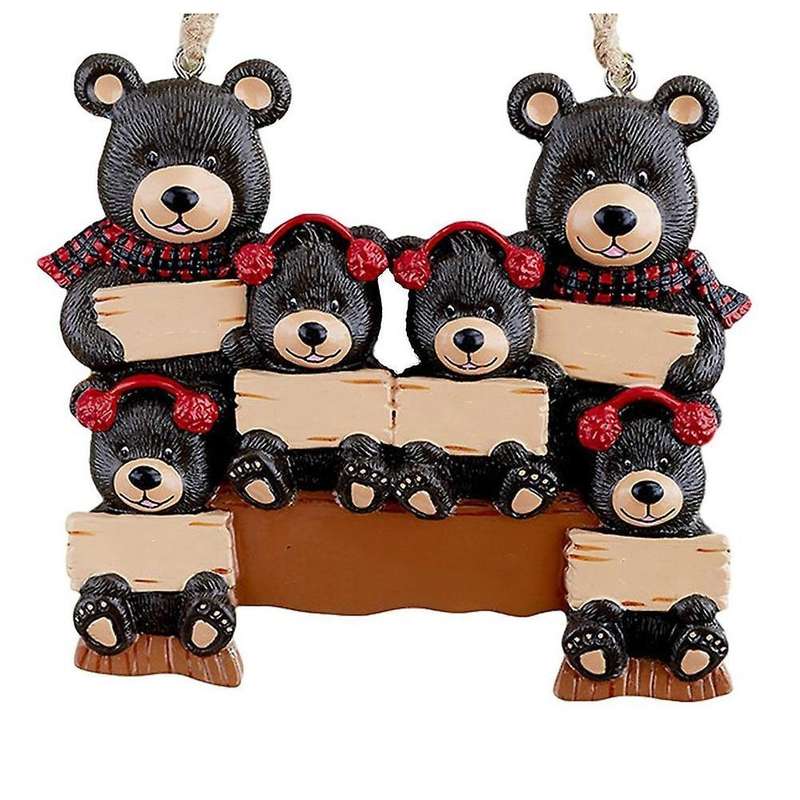 Christmas Tree Pendant Personalized Family Hanging Ornament 6 Bears