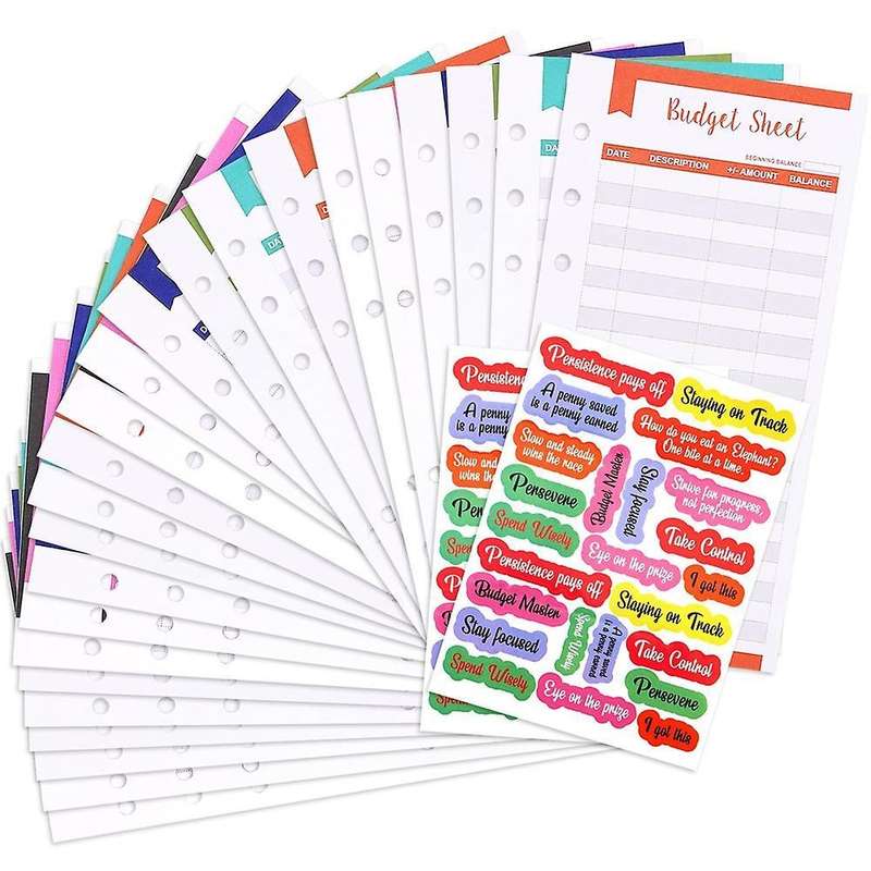 Expense Budget Sheet for A6 Binder, Tracker for Cash Envelope Wallet