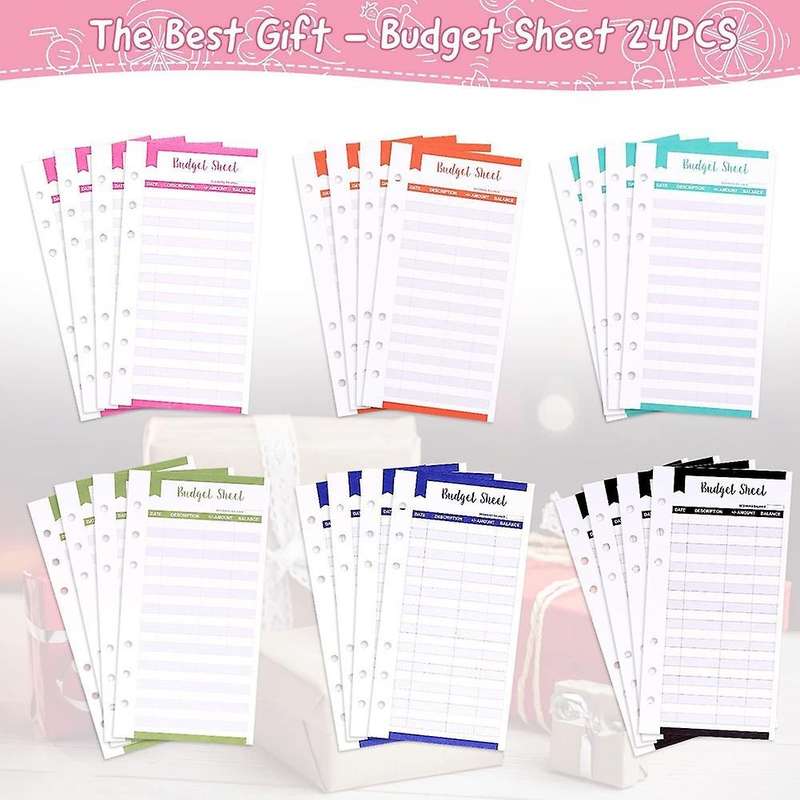 Expense Budget Sheet for A6 Binder, Tracker for Cash Envelope Wallet