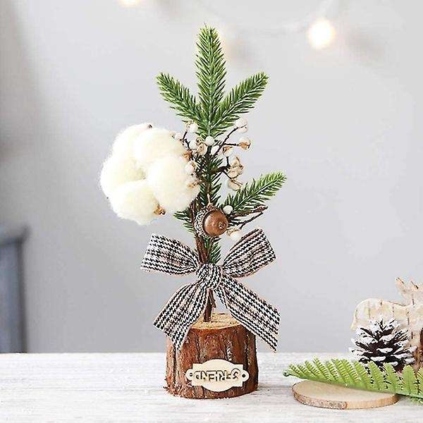 3 Pieces Artificial Christmas Tree with Ornaments,10inch Christmas