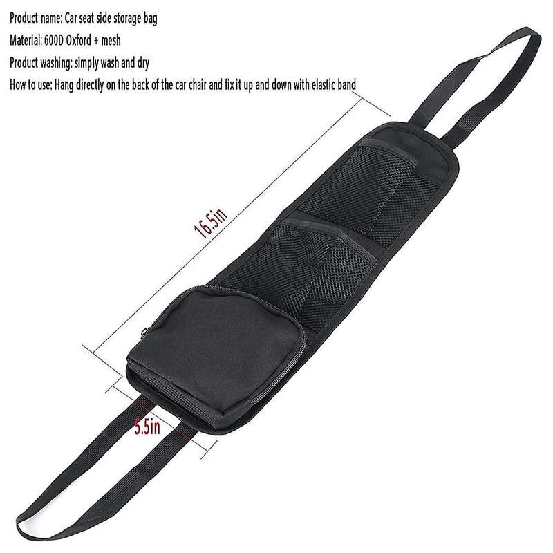 Car Seat Net Organizer, Automobile Seat Storage Hanging Bag