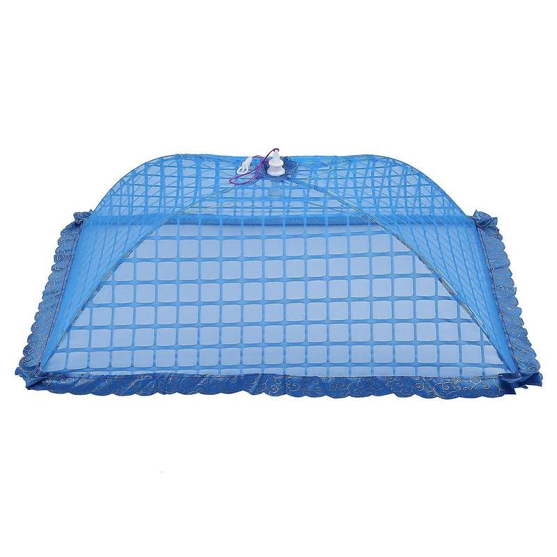 Set Of 1 Square Mesh Screen Umbrella Food Cover Tents 72x51cm(blue)