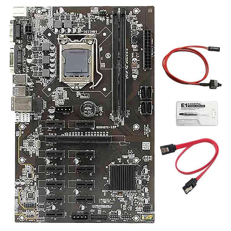 Motherboard with Thermal Grease+switch Cable+sata Cable for Bitcoin
