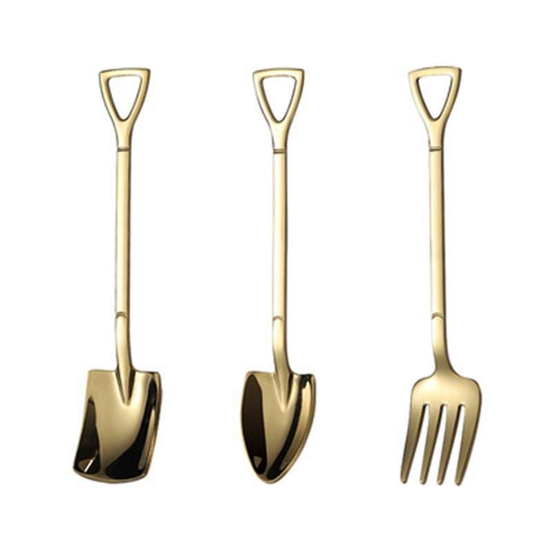 9 Pcs Shovel Spoon Fork Shovel Coffee Spoon Shovel Handle Dessert