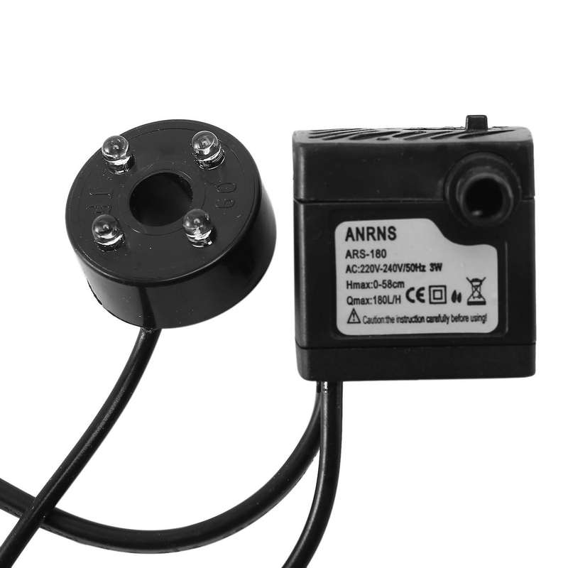 3w Submersible Water Pumps with 4-led Light Pump Pond Tank Eu Plug