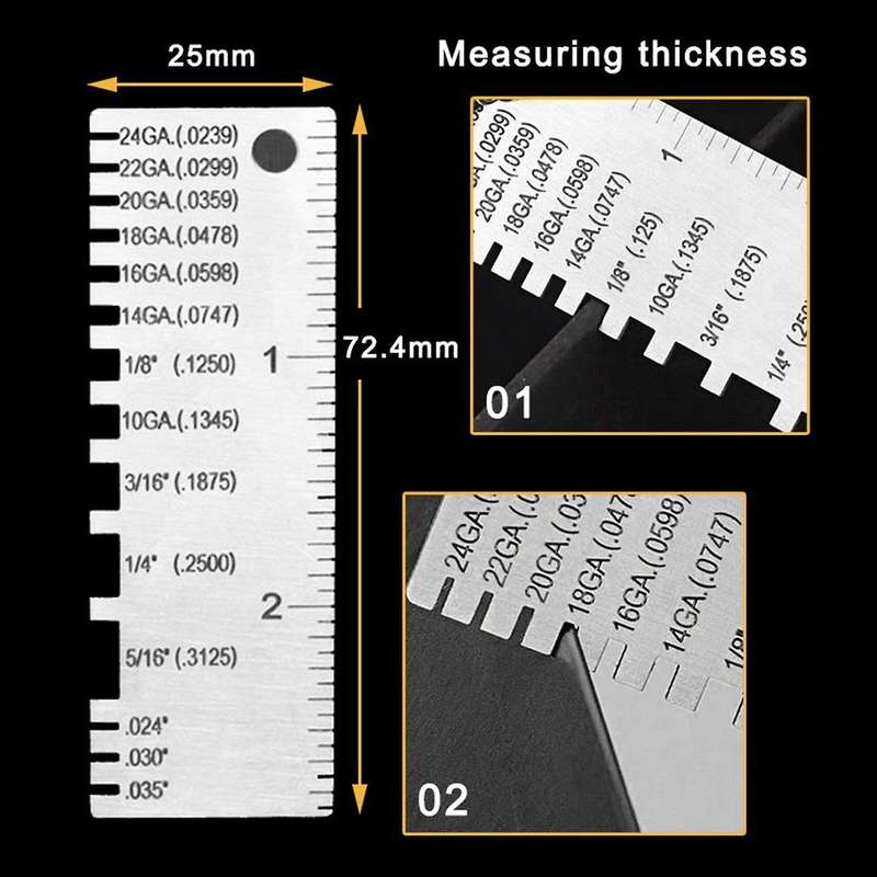 2 Pcs Wire Gauge Measurement Tool-round Wire Cable Sheet Thickness