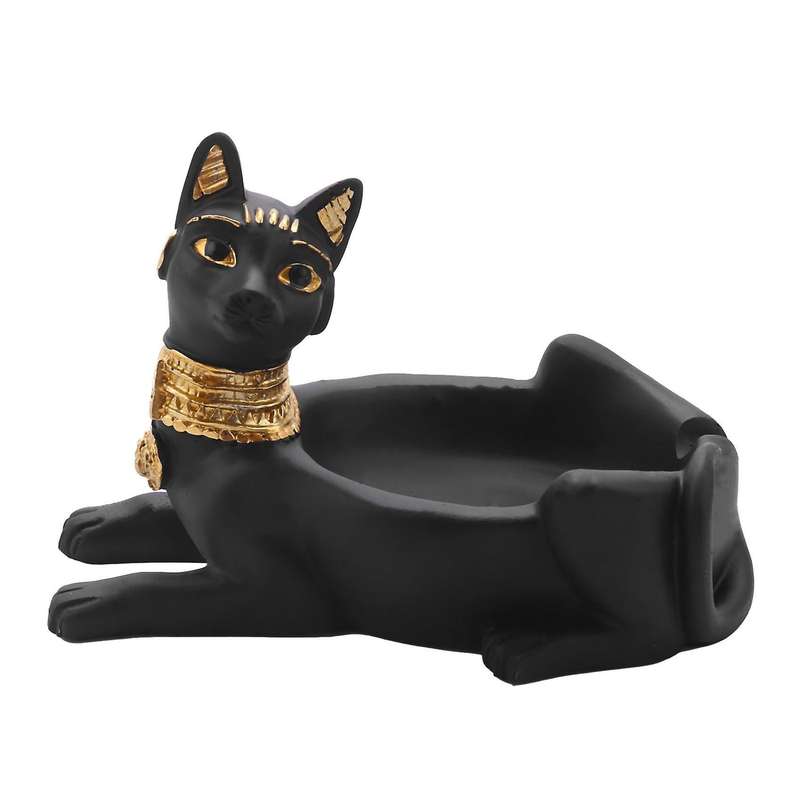 Cigarette Ashtray Ancient Egyptian Bastet Cat Goddess Statue