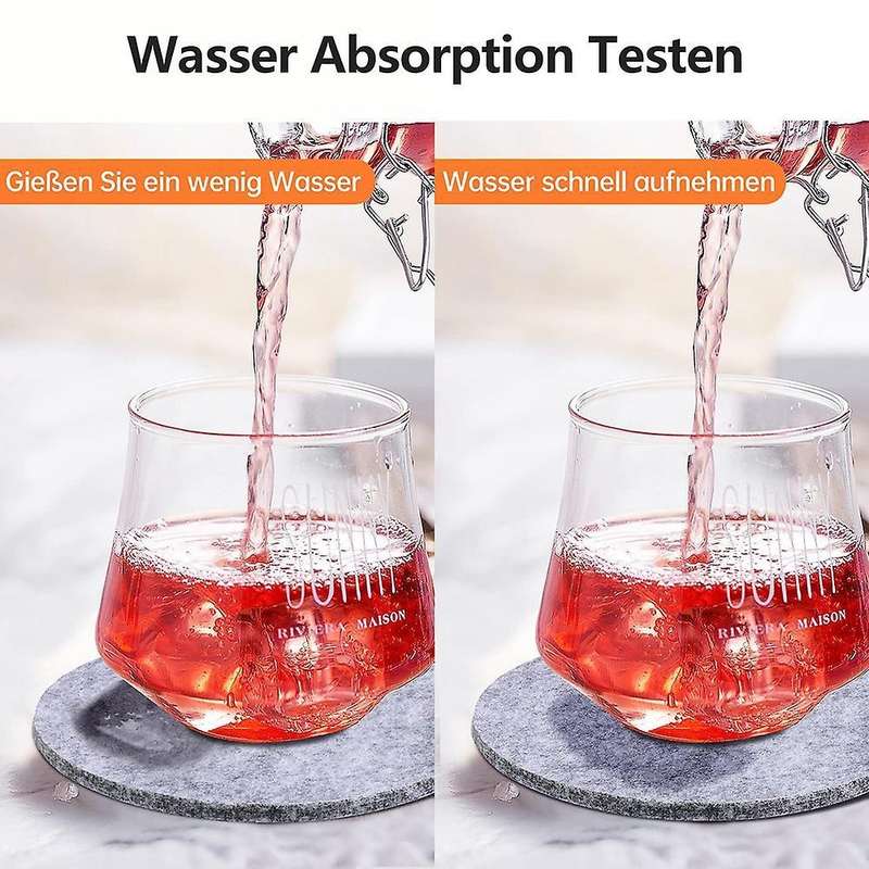 Washable Coasters for Glasses, Set Of 12, Round Drinks, Cups, (grey)