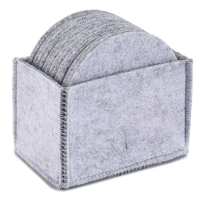 Washable Coasters for Glasses, Set Of 12, Round Drinks, Cups, (grey)