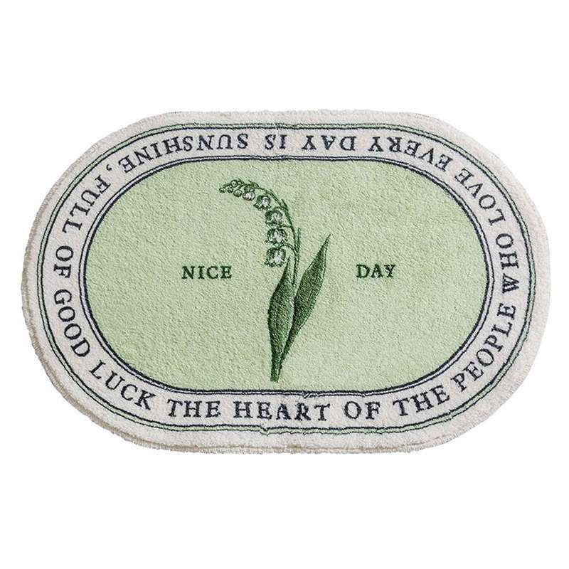 Oval Bathroom Mat Plants Carpet Nordic Welcome Doormat Home Decor C